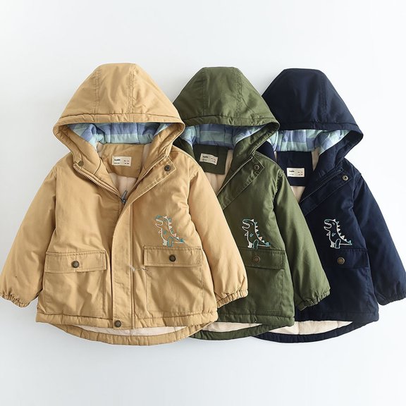 Piuwrlz Girls Winter Coats Children's Puffer Jacket Cotton Pocket Intensification Windproof Jackets Dark Blue Size 9 Years