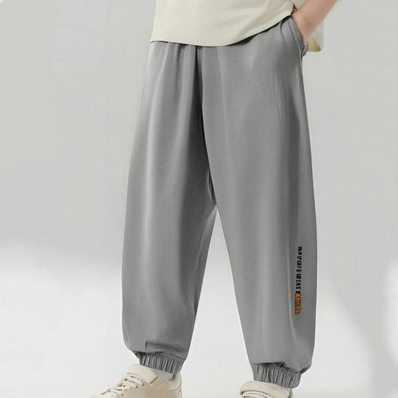 Piuwrlz Gray Sweatpants Teen Boys Cotton Jogger Pants Long Pant Gray Size 7 Years