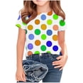 thumbnail image 1 of Piuwrlz Green Short Shirts Tops Girls T Shirts Crew Neck Teen Graphic T-Shirts Green Size 13-14 Years, 1 of 5