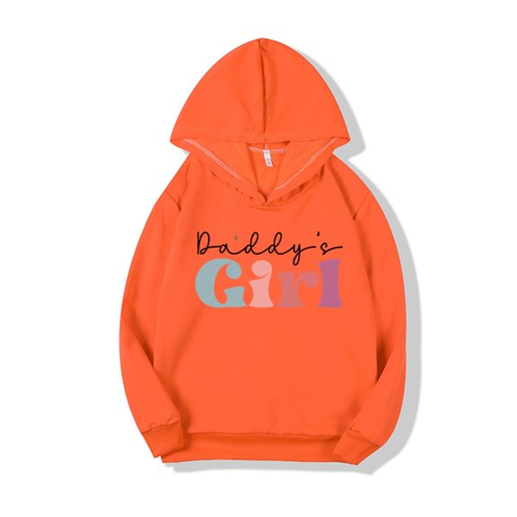 Piuwrlz Hood Sweatshirts Childrens Girls Boys Long Sleeve Printed Hoodies Hoodie Orange Size 2 Years