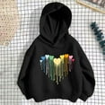 thumbnail image 1 of Piuwrlz Hood Sweatshirts Childrens Girls Boys Long Sleeve Printed Hoodies Loose Hoodie Black Size 7 Years, 1 of 3