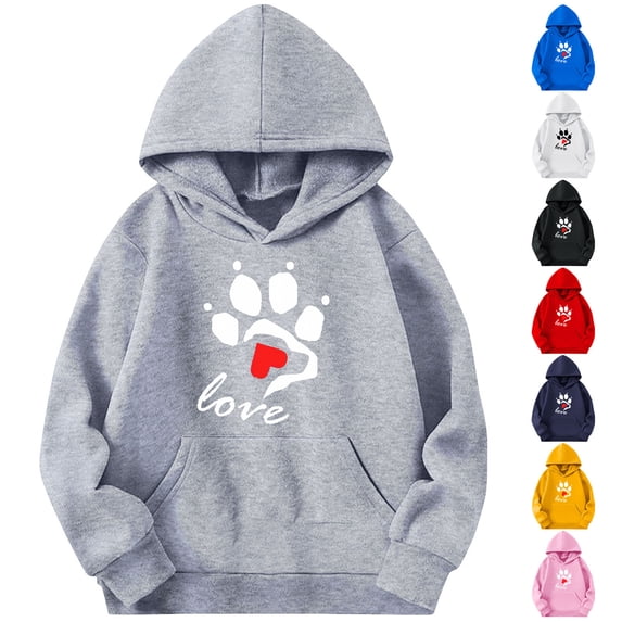 Piuwrlz Hood Sweatshirts Kids Girls Winter Hoodies Loose Pocket Round Neck Hoodie Pink Size 9 Years