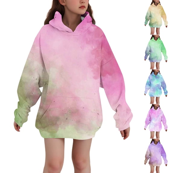 Piuwrlz Hood Sweatshirts Toddler Girls Winter Hoodies Loose Hoodie Green Size 3-4Years