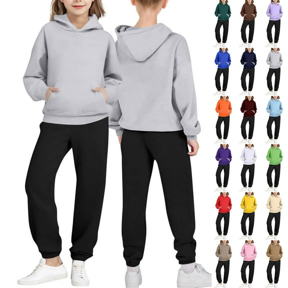 Piuwrlz Hood Sweatsuits Sets 2pcs Kid Girls Jogger Set Pocket Round Neck Hoodies and Sweatpants Mint Green Size 7 Years