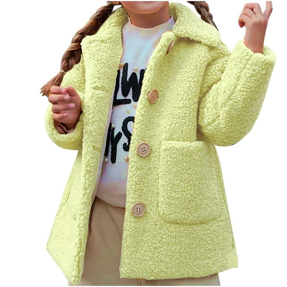 Piuwrlz Kid Girls Winter Trench Coat Windproof Jackets Fashionable Solid Color Lapel Collar Cotton for Girl Jacket Mint Green Size 3 Years