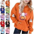 thumbnail image 1 of Piuwrlz Kid Hood Halloween Hoodies Girls Pattern Hat Sweatshirts Long Sleeve Pullover White Size 5 T, 1 of 5