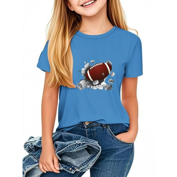 Piuwrlz Kid Short Sleeve Sweatshirt Girls T-Shirts Blue Size 12 Years