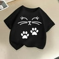 thumbnail image 1 of Piuwrlz Kid Short Sleeve Sweatshirt Girls T-Shirts Round Neck Blouses T Shirt Top Black Size 150, 1 of 8