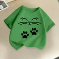 thumbnail image 1 of Piuwrlz Kid Short Sleeve Sweatshirt Girls T-Shirts Round Neck Blouses T Shirt Top Green Size 150, 1 of 8