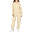thumbnail image 1 of Piuwrlz Kids 2-Piece Hoodies Outfits Sets,Girls Cotton Sweatshirt Pants Fashion Set Beige Size 9-10 Years, 1 of 8