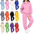 thumbnail image 1 of Piuwrlz Kids 2-Piece Hoodies Outfits Sets,Girls Zipper Cotton Sweatshirt Pants Fashion Set Pink Size 7-8 Years, 1 of 7