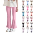 thumbnail image 1 of Piuwrlz Kids Bell Bottoms Pants Girls Casual Play Leggings Yoga Pant Dark Blue Size 5 T, 1 of 6