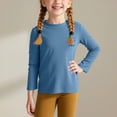 thumbnail image 1 of Piuwrlz Kids Long Sleeve Shirts Girls T-Shirts Plush Solid Color Round Neck T Shirt Tops Blue Size 90, 1 of 9