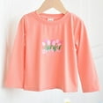 thumbnail image 1 of Piuwrlz Kids Long Sleeve Shirts Girls T-Shirts Printed Loose Round Neck T Shirt Tops Orange Size 2 Years, 1 of 3