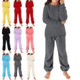 thumbnail image 1 of Piuwrlz Kids Outfits Sets,Girls Fluff Sweatshirt Pants Fashion Set Dark Gray Size 7-8 Years, 1 of 7