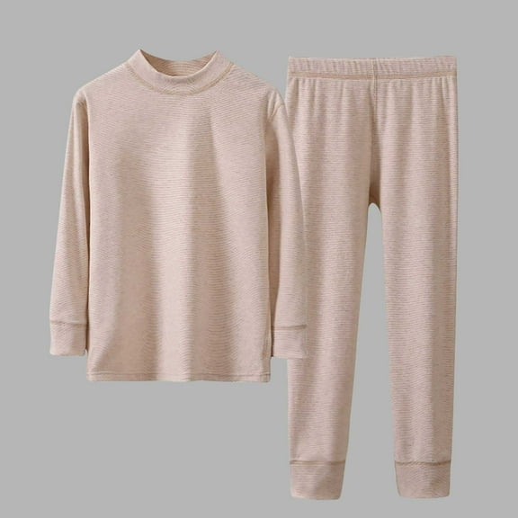 Piuwrlz Kids Pajamas Set Girls Pants and Shirt 2PC Cowl Neck Nightwear Beige Size 12 Years