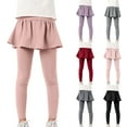 thumbnail image 1 of Piuwrlz Kids Plain Leggings Girls Thin Long Pants Yoga Pant Gray Size 9-10 Years, 1 of 7
