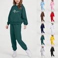 thumbnail image 1 of Piuwrlz Kids Sweatsuits Sets 2pcs Girls Jogger Set Pocket Round Neck Sweats and Sweatpants Red Size 7 Years, 1 of 7