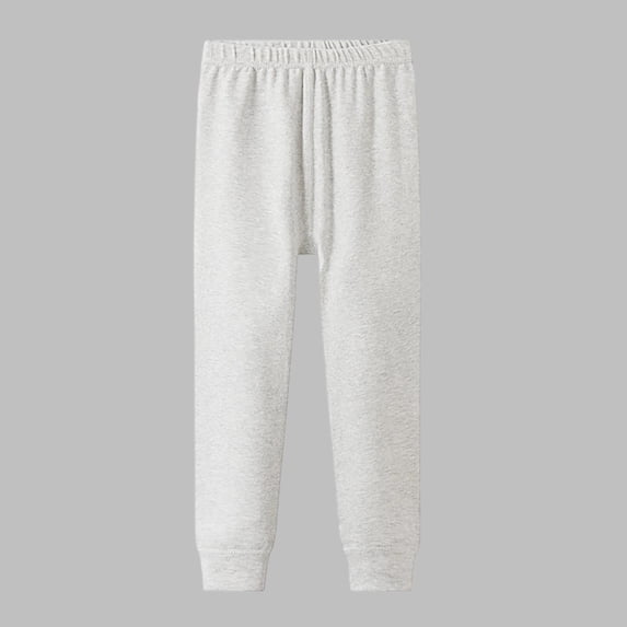 Piuwrlz Kids Thick Plush Pants Girls Boys Long Fleece Sweatpants Cotton Velvet Solid Color Gray Size 14 Years