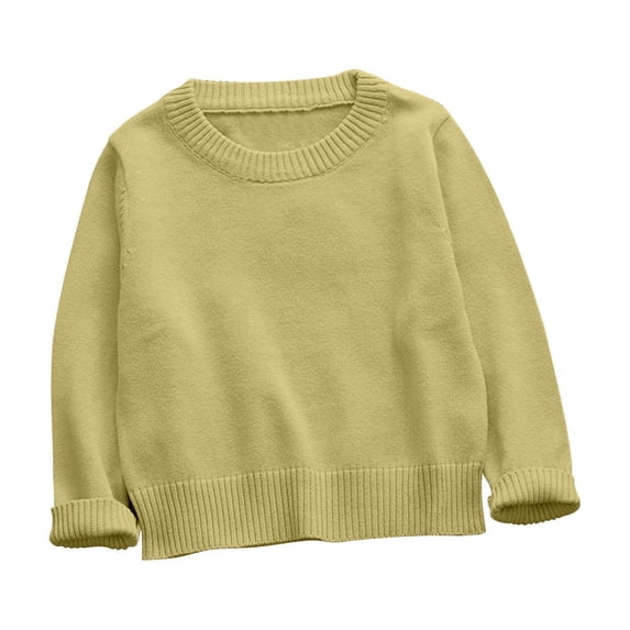 Piuwrlz Knitted Velvet Sweatershirt for Childrens Girls Fluff Sweaters Pullover Sweater Beige Size 5 Years
