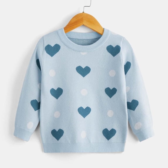 Piuwrlz Knitted Velvet Sweatershirt for Childrens Girls Fluff Sweaters Pullover Sweater Blue Size 3 Years