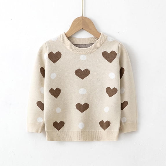 Piuwrlz Knitted Velvet Sweatershirt for Childrens Girls Fluff Sweaters Pullover Sweater Khaki Size 6 Years