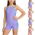 thumbnail image 1 of Piuwrlz L Teen Swimsuit Girls Swimming Suit 1 PC Round Neck School Uniform T Shirt Purple Size L, 1 of 9