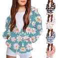 thumbnail image 1 of Piuwrlz Lightweight Jacket Kids Girls Hooded Jackets Winter for Girl Sweatshirt Blue Size 7 Years, 1 of 6