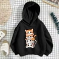 thumbnail image 1 of Piuwrlz Long Sleeve Hoodies for Kids Girls Boys Hood Sweatshirts Loose Hoodie Black Size 4 Years, 1 of 3