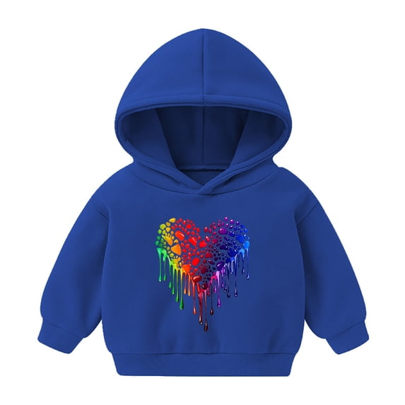 Piuwrlz Long Sleeve Hoodies for Kids Girls Boys Hood Sweatshirts New Hoodie Blue Size 7 Years