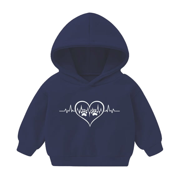 Piuwrlz Long Sleeve Hoodies for Kids Girls Boys Hood Sweatshirts New Hoodie Navy Size 7 Years