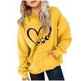 thumbnail image 1 of Piuwrlz Long Sleeve Hoodies for Kids Girls Boys Hood Sweatshirts Pocket Round Neck Hoodie Yellow Size 7 Years, 1 of 4