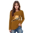 thumbnail image 1 of Piuwrlz Long Sleeve T-Shirt for Kids Girls Boys Cotton Shirts Printed T Shirt Tops Brown Size 13 Years, 1 of 5
