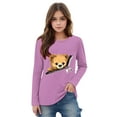 thumbnail image 1 of Piuwrlz Long Sleeve T-Shirt for Kids Girls Boys Cotton Shirts Printed T Shirt Tops Purple Size 3 Years, 1 of 5