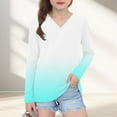 thumbnail image 1 of Piuwrlz Long Sleeve T-Shirt for Kids Girls Boys Cotton Shirts Printed V-neck V-neck T Shirt Tops Mint Green Size 9 Years, 1 of 7