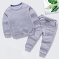 thumbnail image 1 of Piuwrlz Long Sweatshirt Sleeved and Elastic Waist Pants Little Girls Boys Sweatsuits 2pcs Sets Solid Color Round Neck Shirt Hood Activewear Set Gray Size 9 Years, 1 of 3
