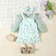 thumbnail image 1 of Piuwrlz Mesh Dress Sets for Schoolgirl Skirt and Long Sleeved Sweatershirt Set Bow-knot Solid Color Printed Skirts Suits Green Size 3 Months, 1 of 9