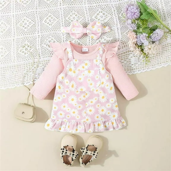 Piuwrlz Mesh Dress Sets for Schoolgirl Skirt and Long Sleeved Sweatershirt Set Bow-knot Solid Color Printed Skirts Suits Pink Size 6 Months