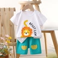 thumbnail image 1 of Piuwrlz Outfit Set Girls Boys Short Sets Crew Neck Cotton Suummer T-Shirt and Shorts Set Multicolor Size 9-12Months, 1 of 5