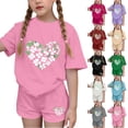 thumbnail image 1 of Piuwrlz Outfit Set Girls Boys Short Sets Suummer Crew Neck T-Shirt and Shorts Set White Size 14-15Years, 1 of 7