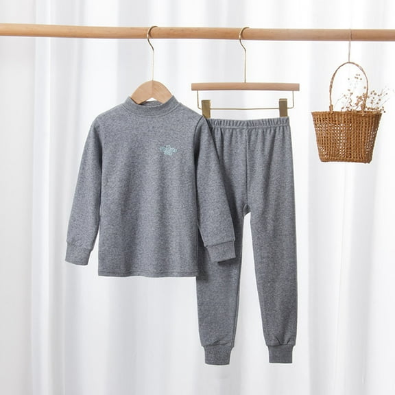 Piuwrlz Pajamas Sets Girls Sleepwear Sets Cowl Neck Cotton Nightwear Dark Gray Size 7 Years