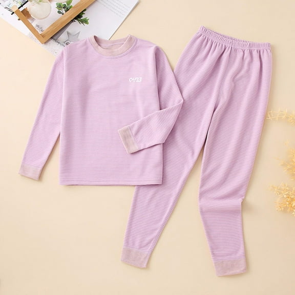 Piuwrlz Pajamas Sets Girls Sleepwear Sets Cowl Neck Undershirt Nightwear Purple Size 2 Years