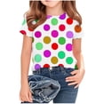 thumbnail image 1 of Piuwrlz Purple Short Shirts Tops Girls T Shirts Crew Neck Kids Graphic T-Shirts Purple Size 7-8 Years, 1 of 5