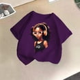 thumbnail image 1 of Piuwrlz Purple Short Shirts Tops Girls T Shirts Crew Neck Toddler Graphic T-Shirts Purple Size 2 Years, 1 of 3