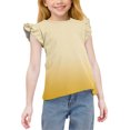 thumbnail image 1 of Piuwrlz Round Neck T-Shirts Children's Girls Short Sweatshirt Sleeve Printed Shirt Top Yellow Size 14 Years, 1 of 9