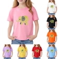 thumbnail image 1 of Piuwrlz Short Shirts Sleeve Kids Girls Graphic T-Shirts Crew Neck Pullover Red Size 5-6 Years, 1 of 7
