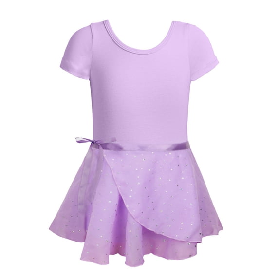 Piuwrlz Short T-Shirt and Skirt Set Girls Back to School Dress Sets Cotton Skirts Suits Purple Size 6 Years