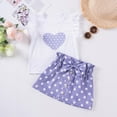 thumbnail image 1 of Piuwrlz Short T-Shirt and Skirt Set Girls Back to School Dress Sets Tight Bow-knot Skirts Suits Purple Size 3 Years, 1 of 7