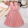 thumbnail image 1 of Piuwrlz Skirt and Vests Set Girls Mesh Dress Set Sleeveless Comfortable Solid Color Lapel Collar Skirts Suits Pink Size 11 Years, 1 of 3
