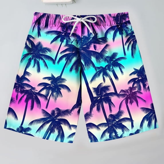 Piuwrlz Summer Beach Short Sweatpants Teen Kids Boy Girls Shorts Printed Printed Elasticity Rope Short Pants Purple Size 11 Years
